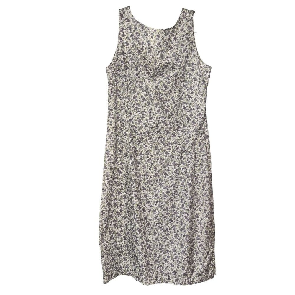 Esprit De Corp Womens Floral Sleeveless Cotton Dress Size 7/8 White & Purple - Picture 2 of 5